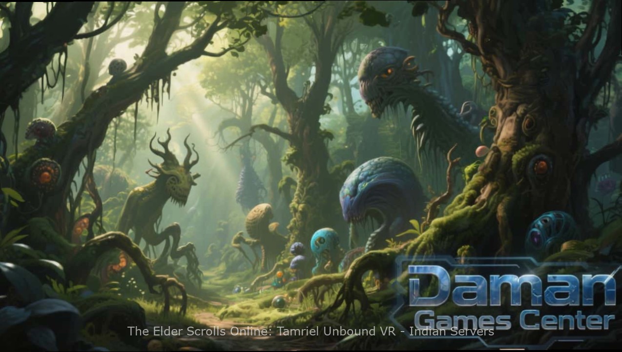 Players interacting in The Elder Scrolls Online: Tamriel Unbound VR - Indian Servers with Indian server watermark